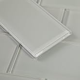 Adedeo Glass Subway Tile 3 x 6 Inch Light Gray for Kitchen Backsplash Bathroom Wall (32-Pack, 4 sq.ft.)