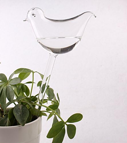 Dulinlan 4 Pack Plant Nurse Self Watering Automatic Hand-Blown Bird Shape Glass Watering Bulbs Mini Decorative