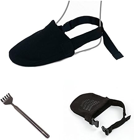 Heavy Duty Large Cast Sock Toe Cover and Cast Scratcher Bundle – Perfect fit for foot, ankle and leg casts. Closed Toe Cover Keeps Toes Warm with Fleece Material. NonSlip Grip Traction Toe Protector