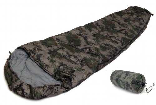 Sleeping bag - mummy type 8  foot camouflage army- 20+ degrees ca…