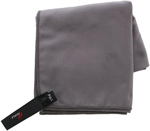 Sickle Compact Microfiber Travel Towel with Storage Bag and Lifetime Warranty (Graphite Gray, Medium 24in x 48in)