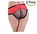 Meetyoo 2 Pack Women Sexy mesh Hollow Panties Lace Floral Open Underwear with Bow Tie