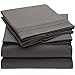 Mellanni Split King Sheets Set - 5 PC Iconic Collection Bedding - Hotel Luxury, Extra Soft, Cooling Bed Sheets - Wrinkle, Fade, Stain Resistant (Split King, Gray)