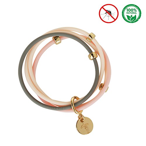 100% Natural Mosquito Repellent Bracelet/Band All Natural Essential Oil based Deet Free to Keep Insects and Bugs Away Maximum Protection and Style With a Sweet Atmosphere Smell.(Pink)