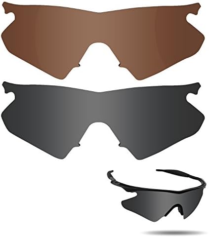 Fiskr Anti-Saltwater Polarized Replacement Lenses for Oakley M Frame Heater Sunglasses 2 Pairs Packed