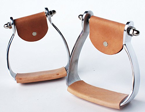 PRORIDER Horse Saddle Angled Slanted Black Horse Aluminum Stirrups 51135SL