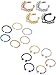 Blulu 16 Pieces 20 G Stainless Steel Nose Hoop Ring Non-piercing Nose Ring Lip Ring Ear Cuff Fake Septum Ring for Body Jewelry, 3 Styles (colorful)