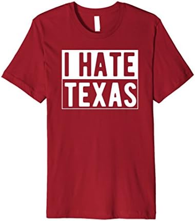 Mens I hate Texas Trending T-shirt Large Cranberry