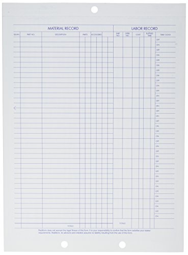Rediform Auto Repair Polypack, Carbonless, 3 Part, 8.5 x 11 inches, 50 Forms (4P487)