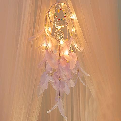 Covermason Dream Catcher Decoration Girls Hanging Dreamcatcher Present Accessories Handmade Dream Catcher,Feathers Night Light Car Wall Hanging Room Home Decor(D)