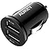 AUKEY CC-S1 Car Charger, Flush Fit Dual Port 4.8A Output for iPhone iPad Samsung & other - Black