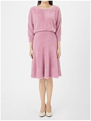 Amazon ルージュディアマン Rouge Diamant パール刺繍ミニフェザーヤーンワンピース 2ピンク 38 M ワンピース チュニック 通販