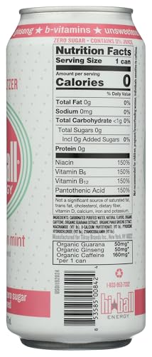 HIBALL ENERGY WATERMELON MINT SPARKLING ENERGY WATER, 16 FZ