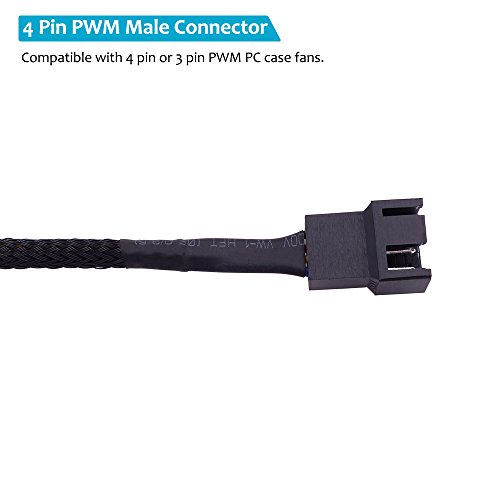 Fancasee (4Pack) 4 Pin PWM Fan Power Supply Cable PC Internal Motherboard Fan Power Extension