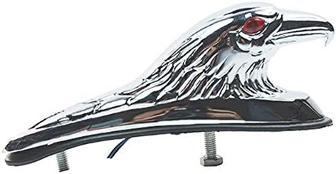 Car777 Motorcycle Eagle Head Statue Motorcycle Scooter Front Fender Frames Eagle Head Ornament Decorative Statue Silver