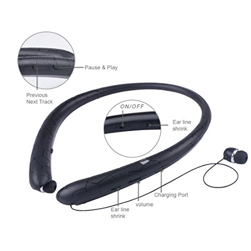 5 Bluetooth+Retractable+Headphones+Wireless+Earphones