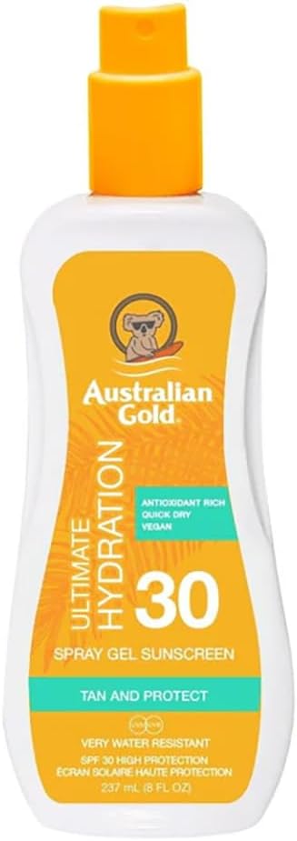 Australian Gold SPF 30 Spray Gel 237ml Aloe Vera Moisturizing Water Resistant