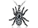 Alilang Synthetic Jet Black Czech Crystal Rhinestones Tarantula Spider Insect Bug Pendant Necklace