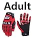 Seibertron Unisex MX ATV MTB Racing Gloves - Full Finger Touchscreen Glove for Bicycle Cycling Mountain Biking Motorcycle and Motocross Red M