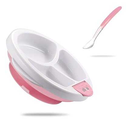 Eugle Mart Warm Plate for Baby Feeding - Divided Plate for Kids - Divided Toddler Plate Microwave & Dishwasher Safe