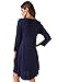 JollieLovin Women's Casual Swing 3/4 Sleeve Pockets T-Shirt Loose Dress (Navy Blue, 2X)