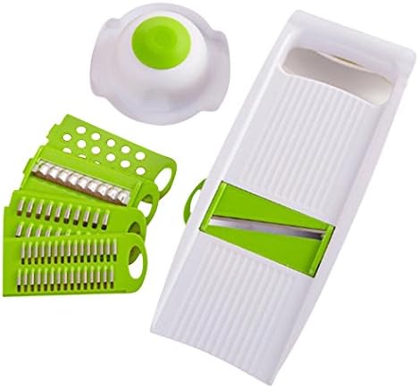 Mandoline Slicer Set &amp;Multi Mandoline Vegetable Slicer,Cuts Fruits &amp; Vegetables,5 Interchangeable Stainless Steel Blades,Food Safety Holder
