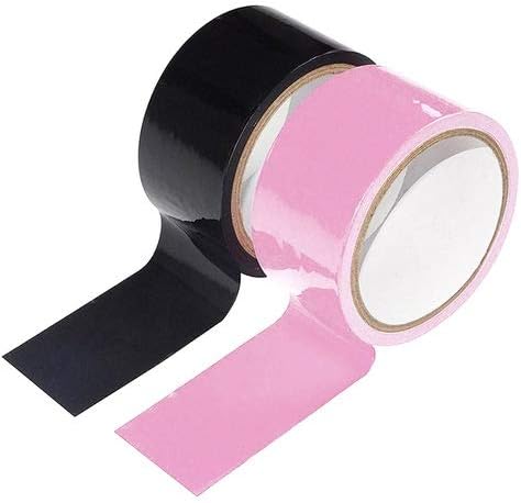 Duct Tape Static Tape,2 Pack No Glue Electrostatic Adsorption Tapes No Hair Pulling Or Sticky Residue - Black and Light Pink