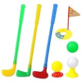 ORZIZRO Plastic Golf Clubs, Educational Golf Toys Sets for Toddlers Kids, Sturdy & Multi-Colored ...