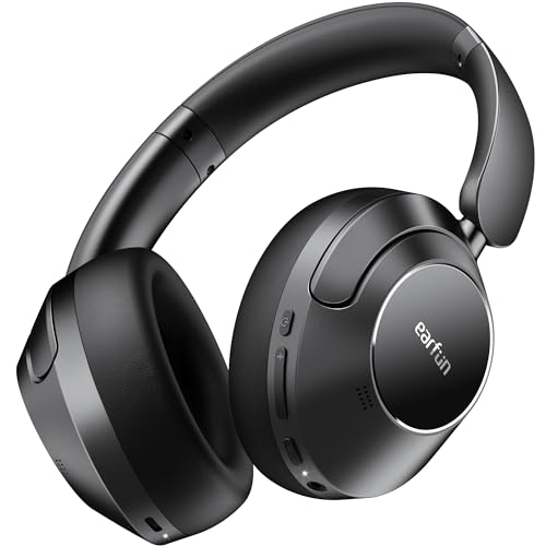 EarFun Wave Pro Over Ear Kopfhörer Kabellos Bluetooth, Hybrid Aktive Noise Cancelling, Hi-Res Audio, LDAC, 80 Std Akku, Bequemer Halt, 5 Mikrofone Kri
