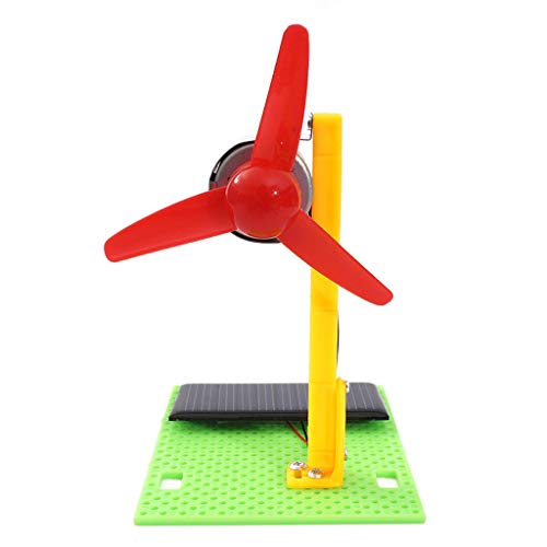 Binory DIY Wooden Solar Fan Model Building Assembly Puzzle Creative Toy,Light Energy Conversion Scientific Experimental Materials Toy Set,Novetly Educational Toy Birthday Gift for Kids Teens(A)