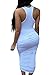 Bess Bridal Women's Sexy Vest Fold Slim Bodycon Midi Tight Long Party Tank Dress,White,Small