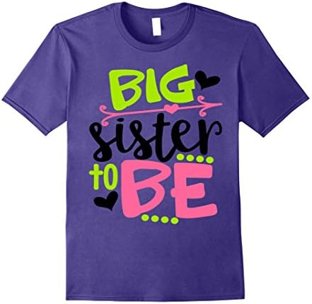 Mens Big Sister To Be Shirt Daughter Kids New Baby Pregnant Mom Small Purple