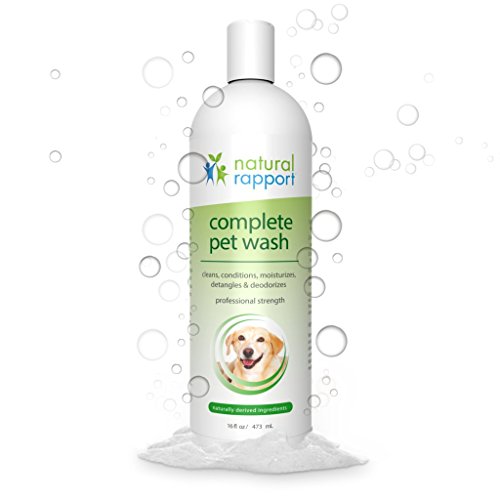 Natural Rapport Dog Shampoo & Conditioner - Complete 5-in-1 Natural Pet Wash - Cleans, Conditions, Deodorizes, Moisturizes & Detangles - Amazingly Fresh Scent that Wipes Out Wet Dog Odor