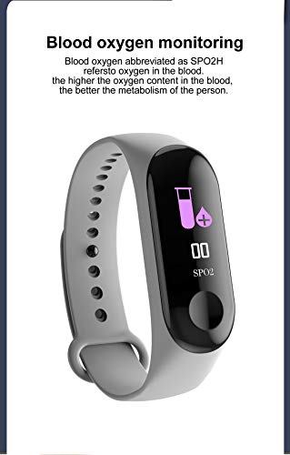Fitness Activity Tracker for iPhone Xs Max,Miya Waterproof Heart Rate Monitor Watch Blood Pressure Color Screen Bluetooth Smart Wristwatch Step Counter Sport Bracelet Watch for Kid Men Women - Gray - Thumbnail 2