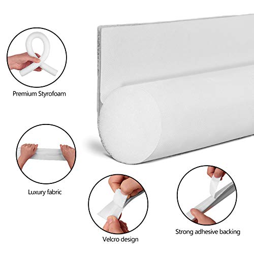 BAINING 36 Inch Foam Door Draft Stopper Self Adhesive Verlco Bottom Seal Strip, One Side Energy