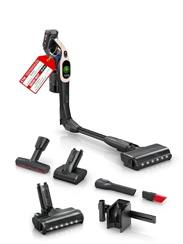 Bosch Akku-Staubsauger Unlimited 10 BKS1041RHF, kabellos, MicroClean Technology, TFT-Display, Staubkomprimierung, HEPA-Filtersystem, Knickrohr, 10 Jah