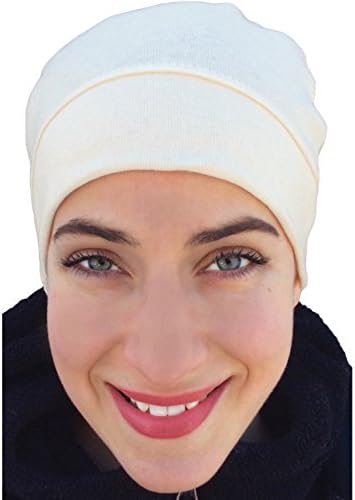 Uptown Girl Headwear Tagless Womens Slip On Beanie Sleep Chemo Hat 100% Organic USA Cotton Skull Cap