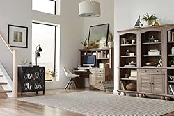 Sauder Harbor View Computer Desk with Hutch, Salt
