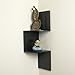 Danya B. QBA671SR1 Decorative Wall Decor - Floating 2-Tier Display Corner Shelf - Walnut Finish