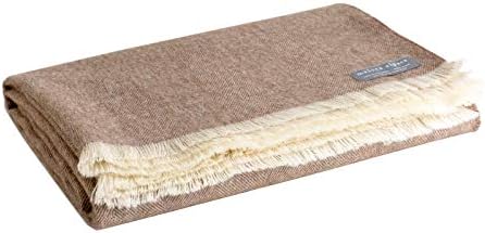 Maloca ベビーアルパカスローブランケット ベビーアルパカウールヘリンボーン 倫理的に調達され 永遠の定番 あらゆる年齢や機会に適しています Malocathrowbaby ベージュ 180x130 限定生産 Cm