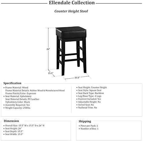 Amazon Com Lexicon Ellendale Counter Height Stool Set Of 2 26