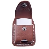 Handmade Fliptop Leather Lighter Pouch Holder Case with Pocket Belt Loop (Brown)