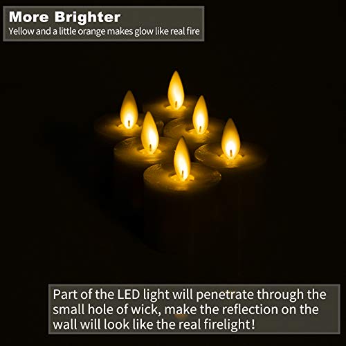 Moving Flame Flameless Tealight Candles Real Wax LED Votive Candles