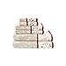 Madison Park Serene 100% Cotton Bath Towel Set Luxurious Floral Decorative Towels for Bathroom Embroidered Cotton Jacquard Design Soft Highly Absorbent for Shower 600 GSM, Multi-Sizes, Red 6 Piece