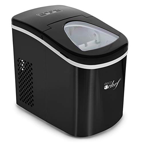 Deco Gear Rapid Electric Party Ice Maker - Compact Top Load 26 Lbs. Per Day Capacity - Great For Hosting Never Run Out Of Ice Again (Black)