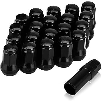 Set Of 16 Black Lug Nuts 12mm X 1.5 Thread For Can-Am X3 - Includes Socket, Made By Excalibur Wheel