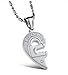 SunnyHouse Titanium Open Your Heart I Love You Key and Lock His & Hers Couple Pendant Necklace