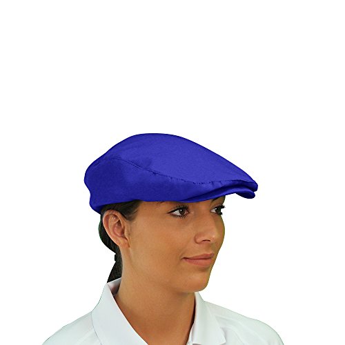 Flat Newsboy Traditional Golf Cap: 'Par 3' - Mens - Solid - Royal Blue - Microfiber - Thumbnail 2