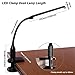 Torchstar 24 LEDs Dimmable Flexible Gooseneck Clamp Desk Lamp Eye-Care Touch Sensitive 5W Light, Memory Function, USB Charger + Power Adapter, 50000 hours Lifespan & 2 Years Warranty (Black)