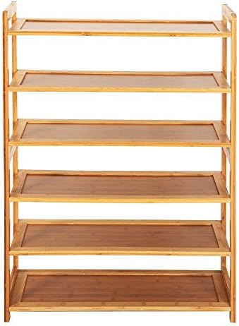 Alightup Bamboo Shoe Rack Entryway Shoe Shelf Storage Organizer (6-Tier)
